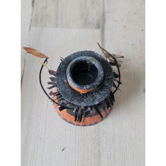 Vintage witch metal candle stick holder Moon pumpkin balloon Halloween‎ - Picture 8 of 9